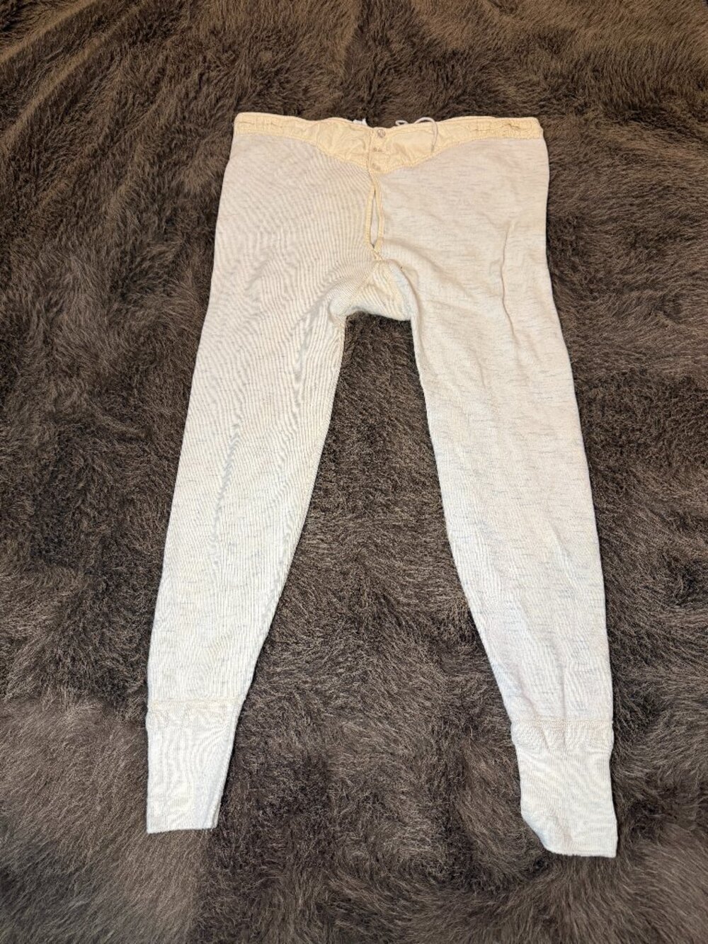 Vintage Men's 100% Cotton Long Johns Thermal Pants Union Style Medium Large USA